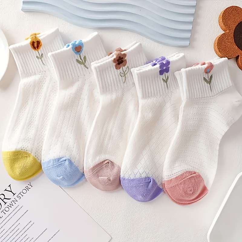 5 Pairs One Size High Elastic Socks
