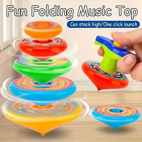 5pcs Colorful Multi-Layer Spinning Tops Stackable Battle-Ready Toys