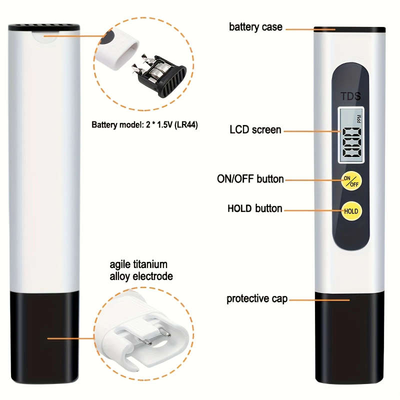 1Pc Tds M2 Digital Water Quality Meter 0 9990Ppm Measurement Range High Precision 0.1 Portable With