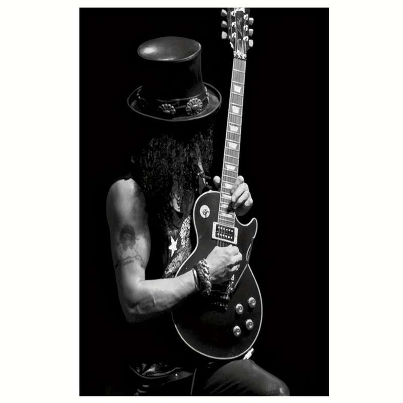 1pc 2D Flat  Frameless Stage Slash Guitars Vintage Music Canvas Poster Canvas Wall Art Bed