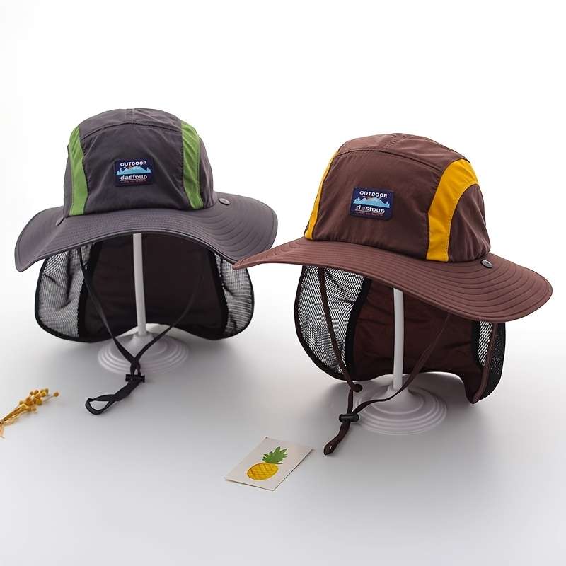1pc Japanese-Style Summer Outdoor Breathable Parent-Child Shawl Hat with a Wide Brim Suitable for