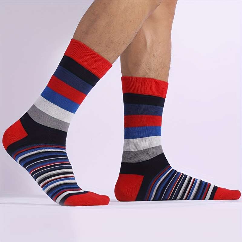 5 Pairs Of Mixed Colors One Size High Elastic Socks