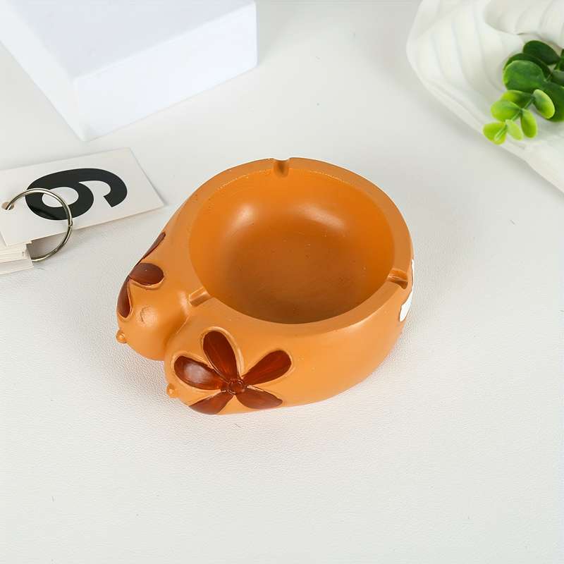 1pc Creative Resin Chest Ashtray with Floral Design Unique Home Decor for Living Room Deskto
