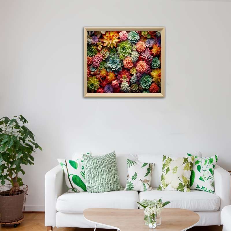 1000pcs Succulent Plants Jigsaw Puzzle for Adults Vibrant Colorful Family Puzzle T
