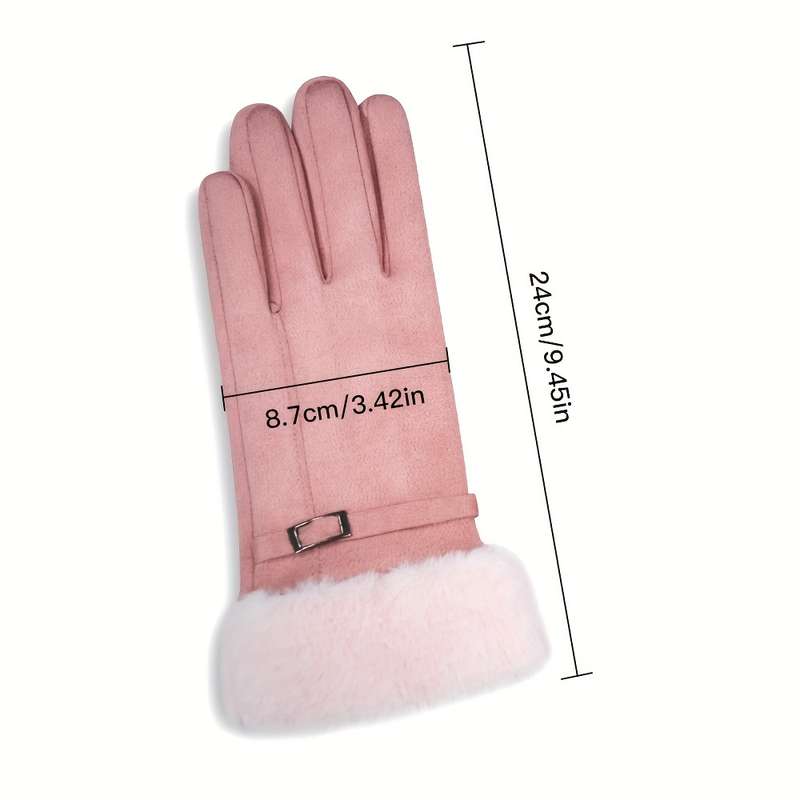 1 Pair Blue Plus Velvet Warm Gloves