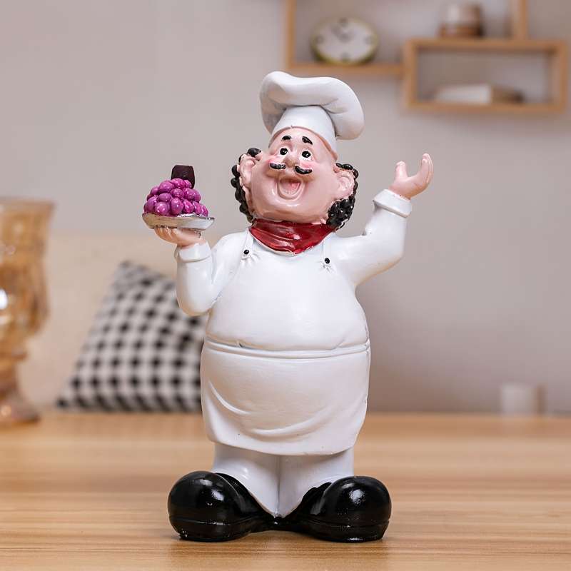 1pc Cartoon Chef Resin Figurine Singing Ornament for Indoor Outdoor Decor Ideal for Christ