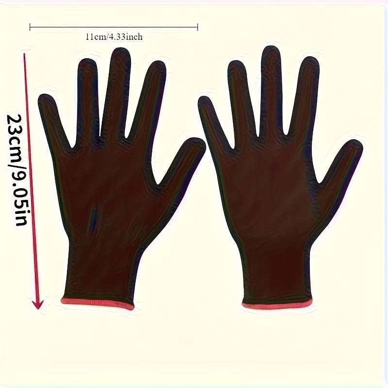 6 Pairs Black Multi Purpose Work Gloves