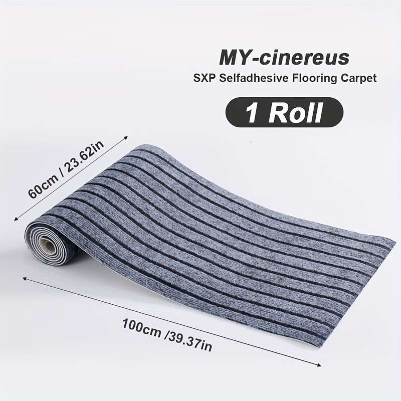 1Pc Gray Black 60x100cm Self Adhesive Carpet Floor Mat