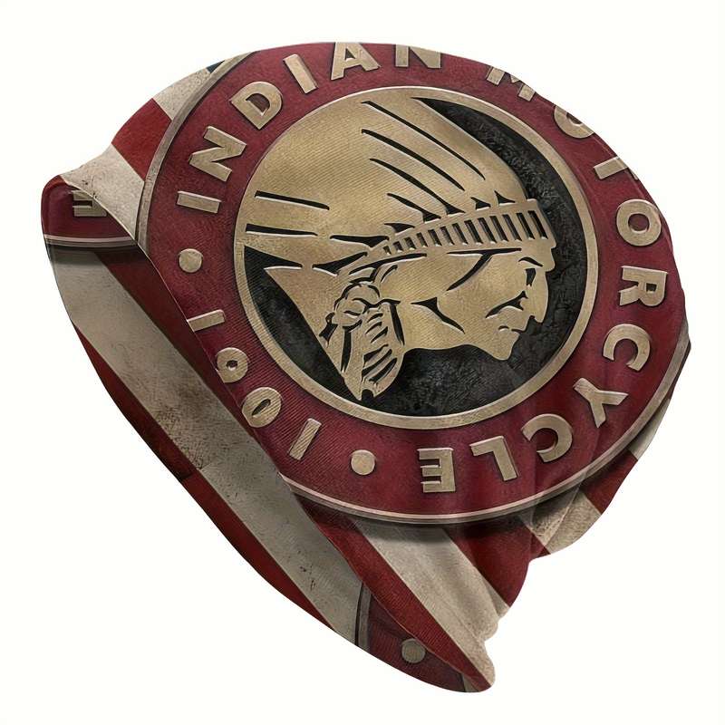1pc Indian Motorcycle Beanie Hat Soft Thin Bonnet Hats For Men And Women Ideal Choice For Sport