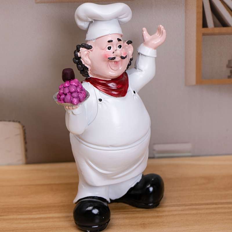 1pc Cartoon Chef Resin Figurine Singing Ornament for Indoor Outdoor Decor Ideal for Christ