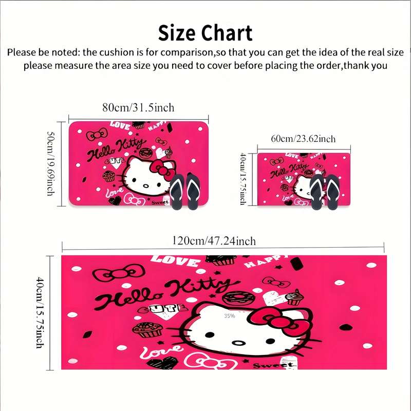 1Pc Pink 31.5x19.69inch 80x50cm Floor Mat