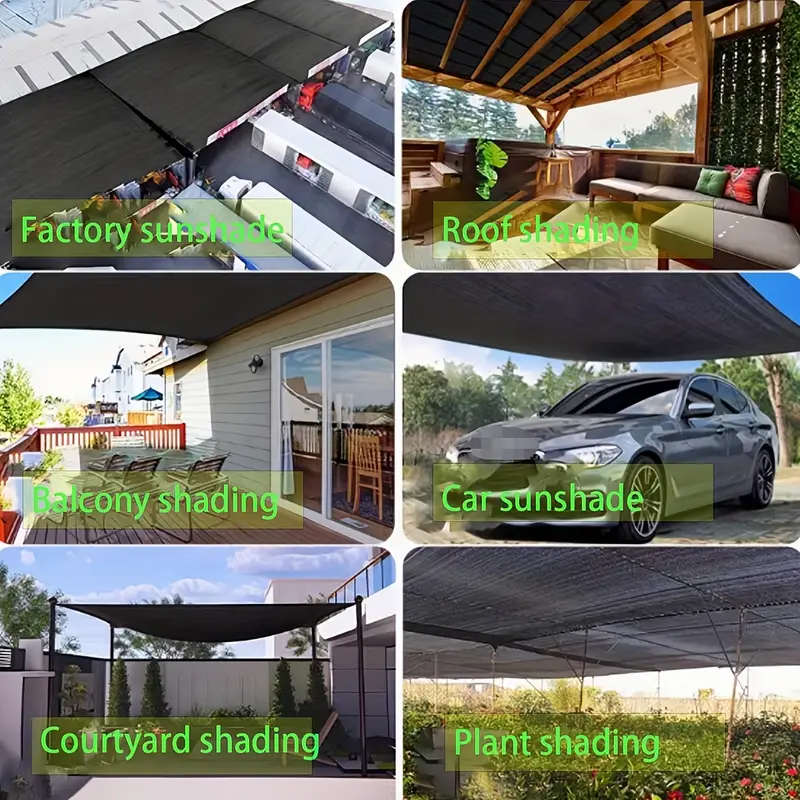 1pc 3x4m Courtyard Rectangular Sunshade Net Breathable Square Sunshade Suitable for Balconies Garage