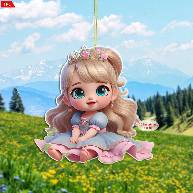 1pc 2D Flat   plane  cute princess multi-functional  acrylic pendant tree ornament suit