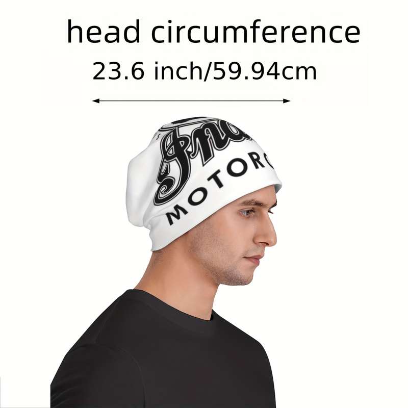 1pc Indian Motorcycles Beanie Hat Soft Thin Polyester Blend Funky Style Bonnet Cap with Log