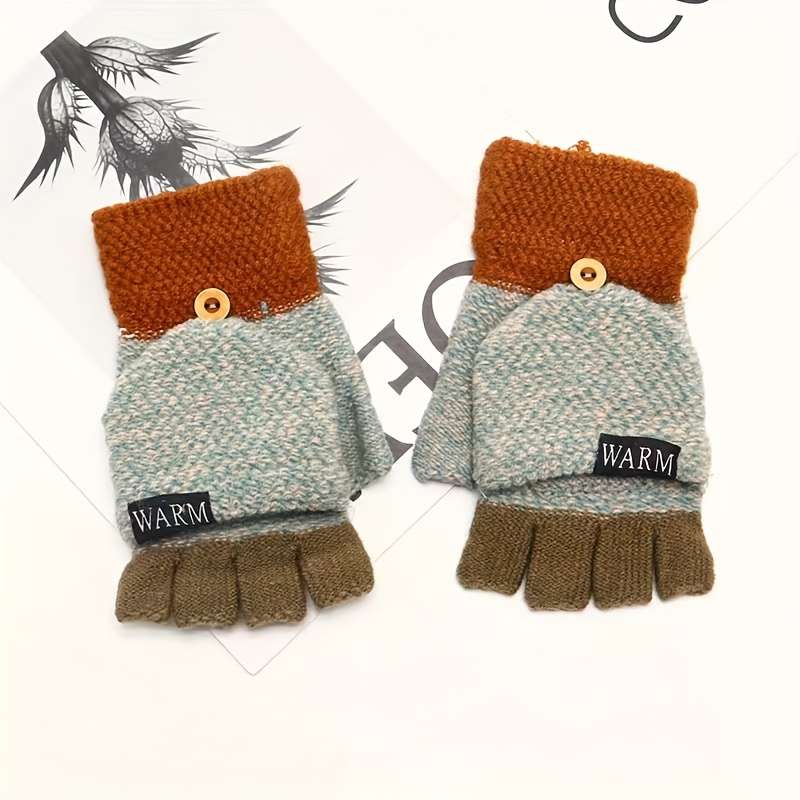 1 Pair Coffee Warm Gloves