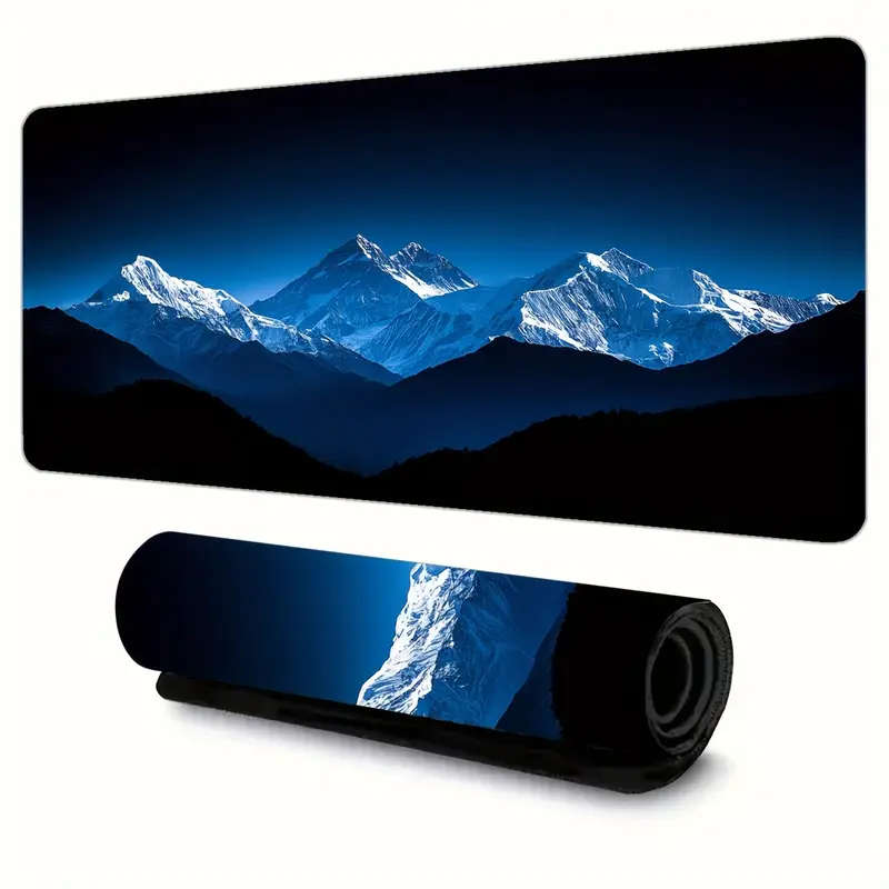 1pc 40x90cm Rugged Snow Mountain Rubber Non-Slip Mouse Pad Office Desk Accessory
