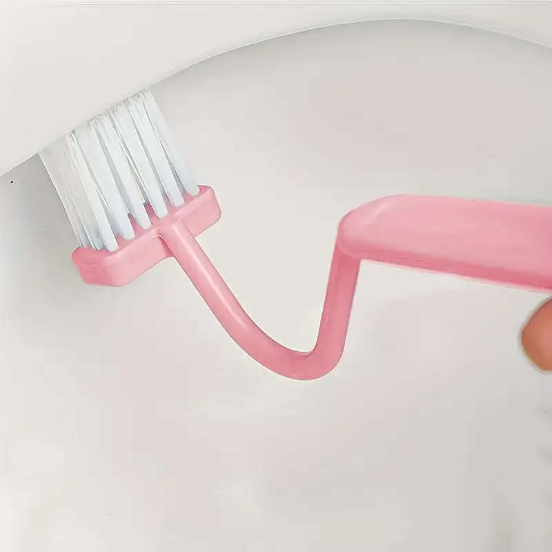 1pc V-Shaped Toilet Brush Set Wall-Mountable No Dead Angle Manual Battery-Free Ideal for Bathroom an