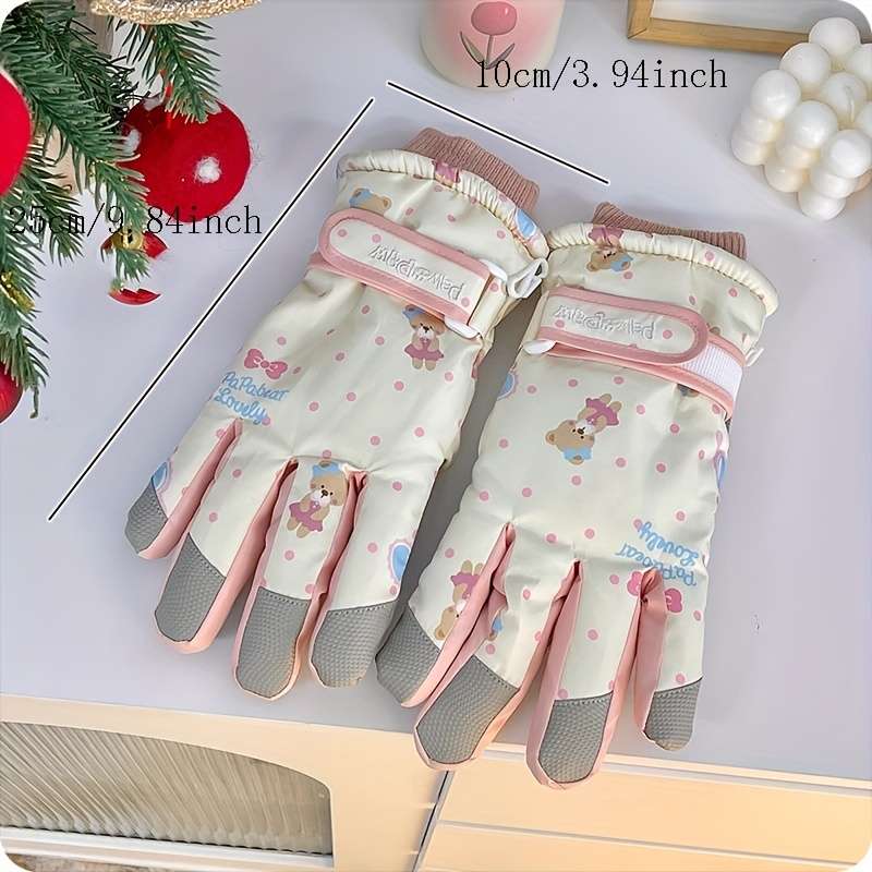 1 Pair Black Warm Gloves
