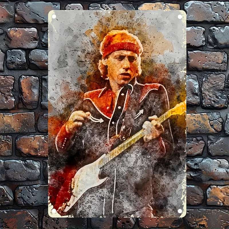 1pc  Rock Guitarist Metal Foil Engraved Sign Wall Art Decor for Home Bar Cafe Garage Weath