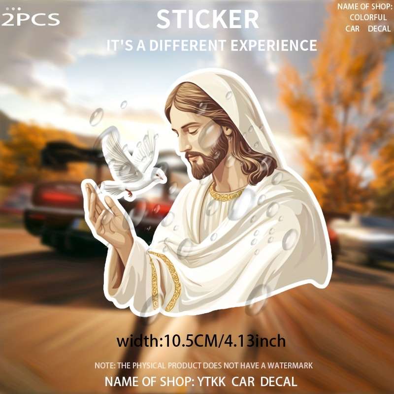 2pcs Jesus Christian Themed Stickers