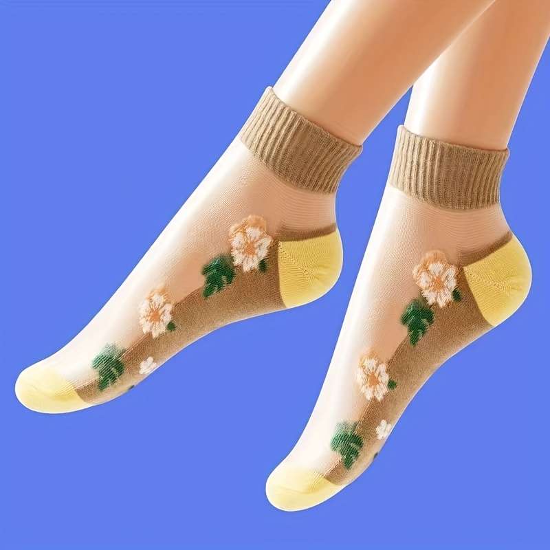5 Pairs Random Colors One Size High Elastic Socks