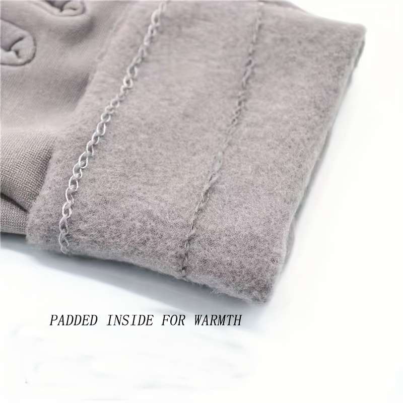 1 Pair Beige Color Warm Gloves