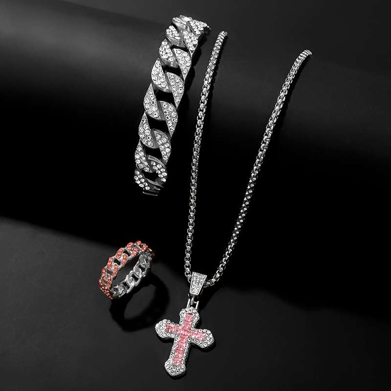 1 Piece Silvery Pink Jesus Theme Pendant