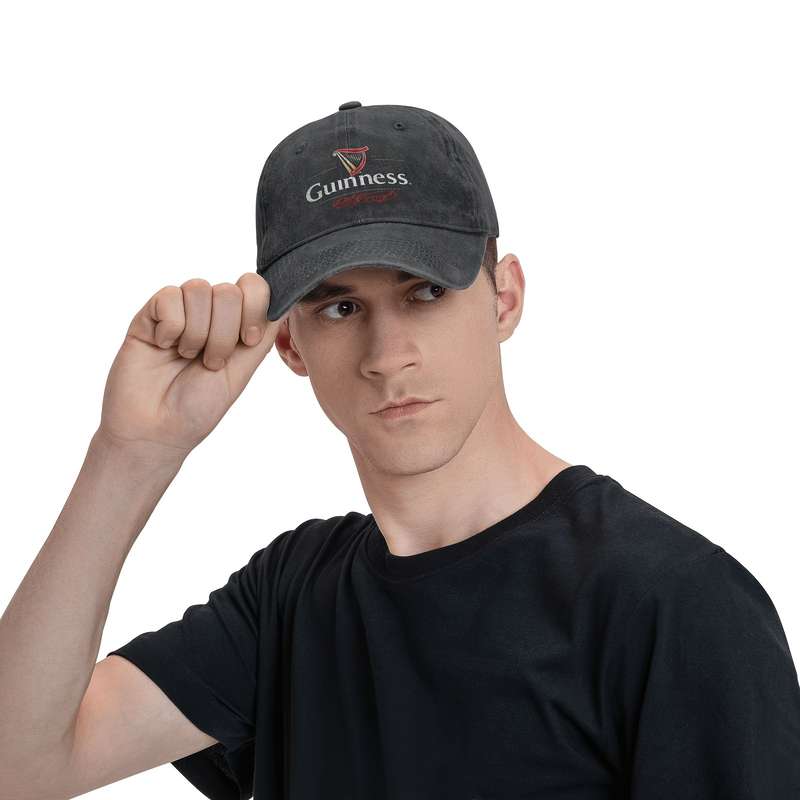 1pc Men's Guinness Whiskey Vintage Distressed Baseball Cap Unisex Cotton Retro Style Sun Prot