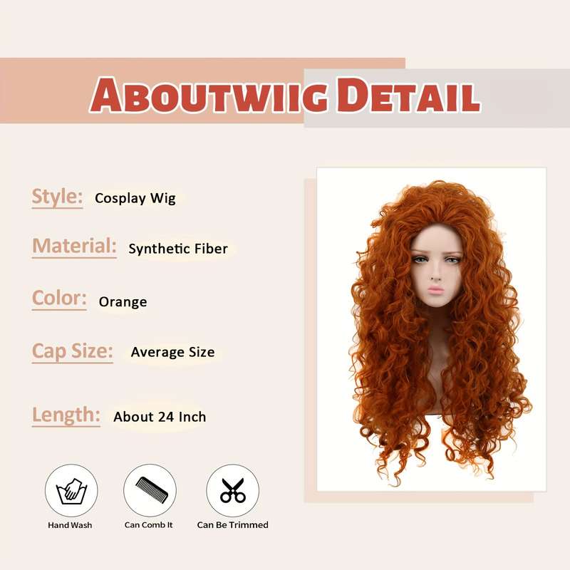 1Pc Aorange 60.96cm Fashion Design Wig
