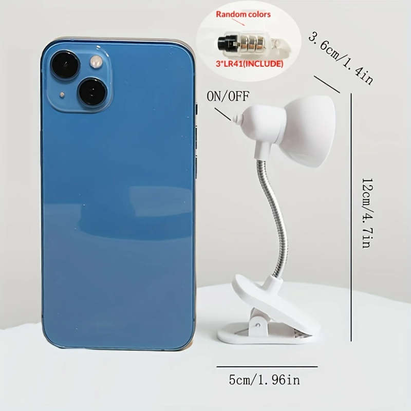 1pc Mini Portable Eye-Protecting Clip Book Light LED Warm Light Night Reading Light Adjustable Arm