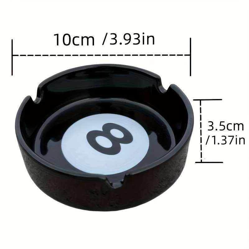 1pc Distinctive Black Ceramic Ashtray with a Creative Design Ideal for Billiard Rooms Home Bars