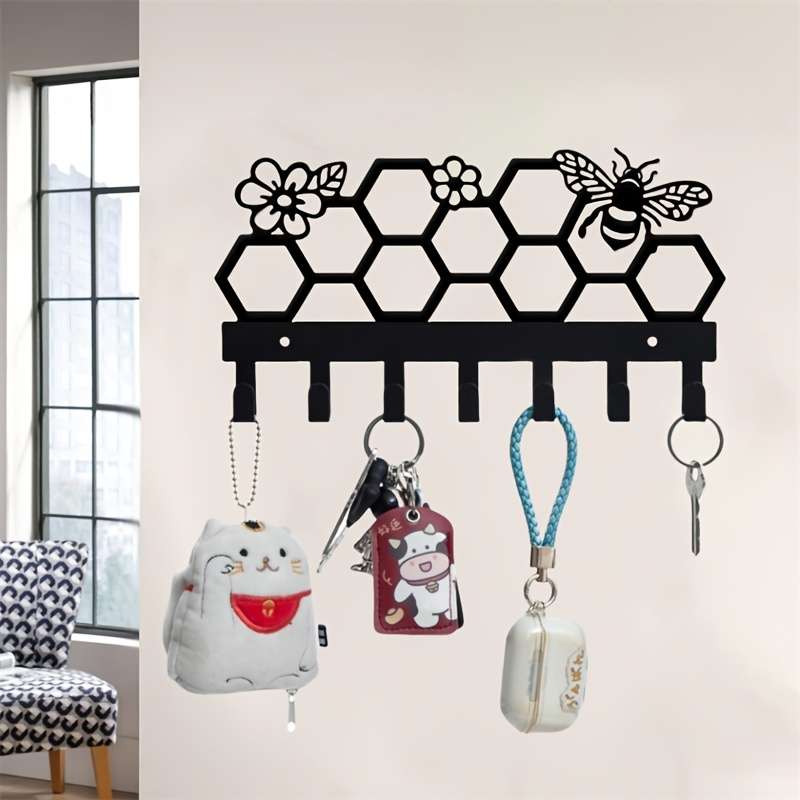 Bee Hive Wall HookMetal Key Hat  Backpack Rack for Home DecorPerfect for Living Room Hallwa