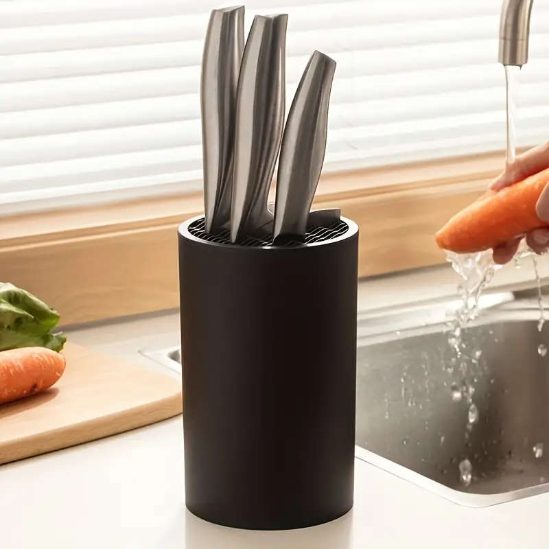 1pc Multifunctional Knife Block Detachable Easy-Clean Plastic Knife Storage Holder Kitchen Utensil O