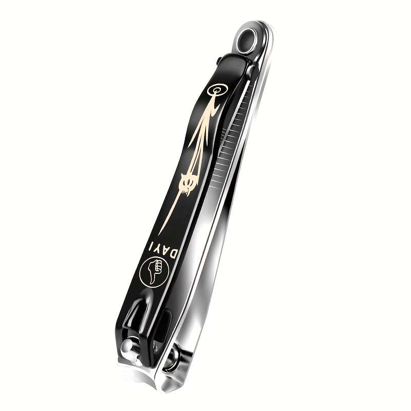 1pc ODORless High-Carbon Steel Nail Clippers with Nail File Modern Black  Golden "OKAY I HAV
