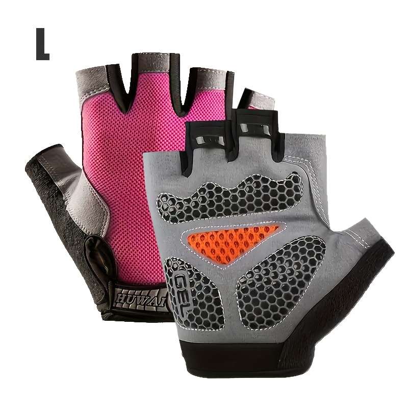 1 Pair Pink Size L Outdoor Sports Gloves
