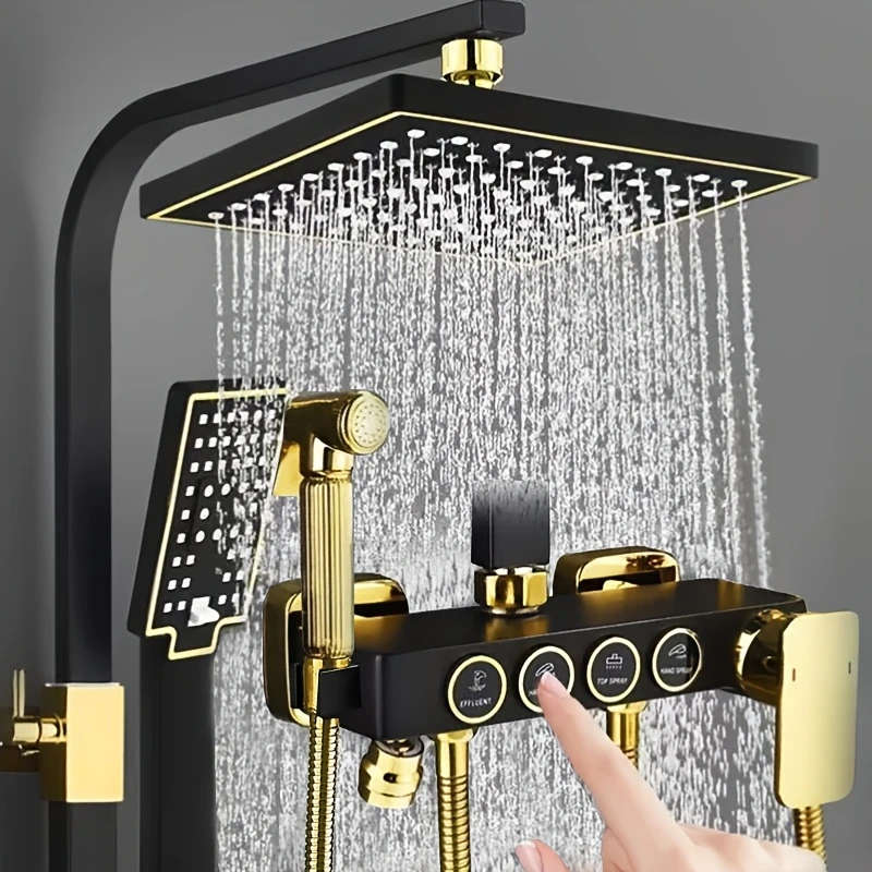 Luxury Black Gold Shower System