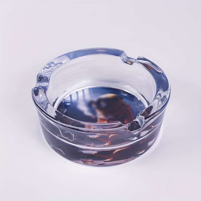 1pc Cartoon Character Glass Ashtray Round Clear Durable Ideal for Cigarette Butts Cigarette B