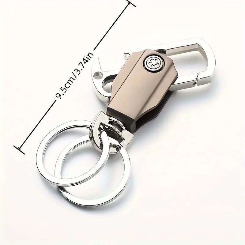 1pc Stainless Steel Carabiner Keychain with Polyester Fiber Durable Key Ring for Men and Women Foldi