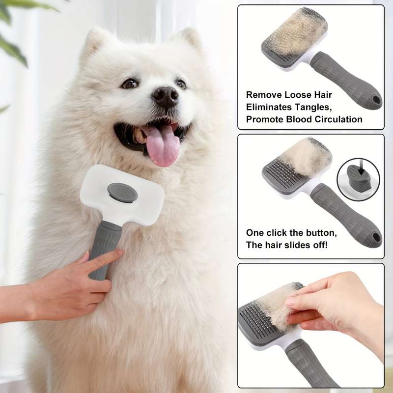 1pc Gray Brush Pet Comb