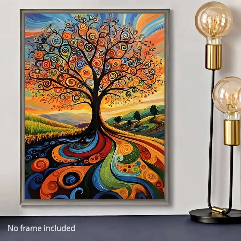 1pc Van Gogh's World Tree Canvas Print Rustic Farmhouse Wall Art Frameless 30.48x40.64cm Poster for