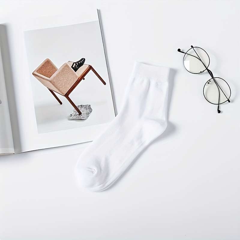10 Pairs White One Size High Elastic Socks