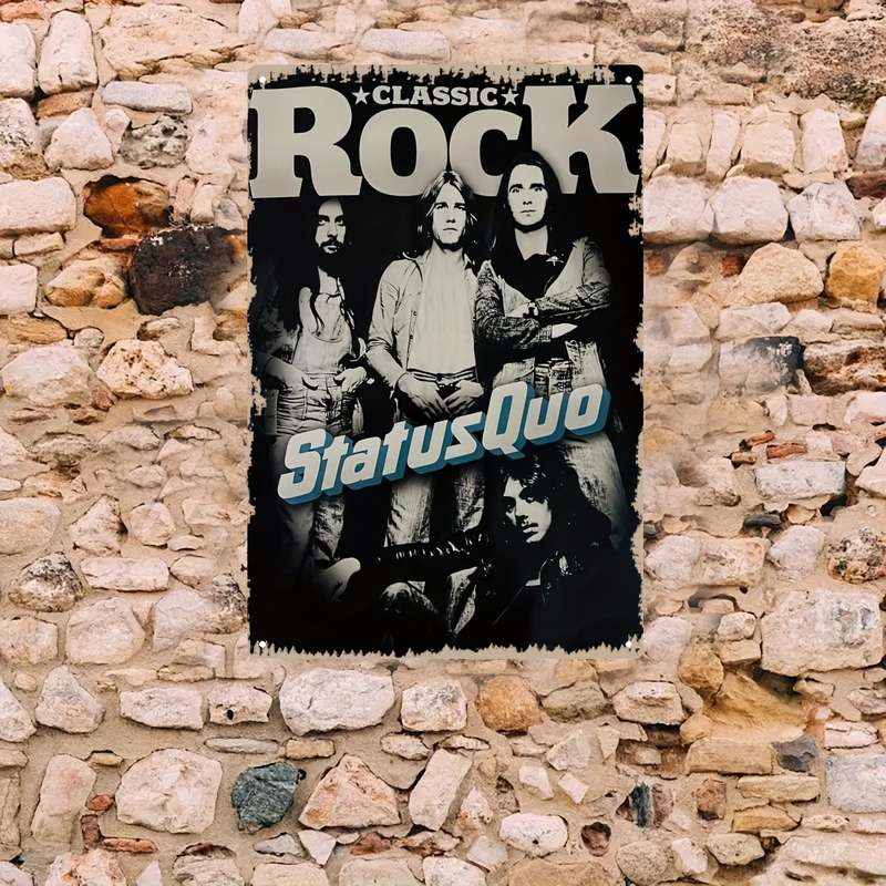 1pc 2D  Metal Iron Signboard Status Quo Classic Rock Band Poster Nostalgic British Rock Style Pe
