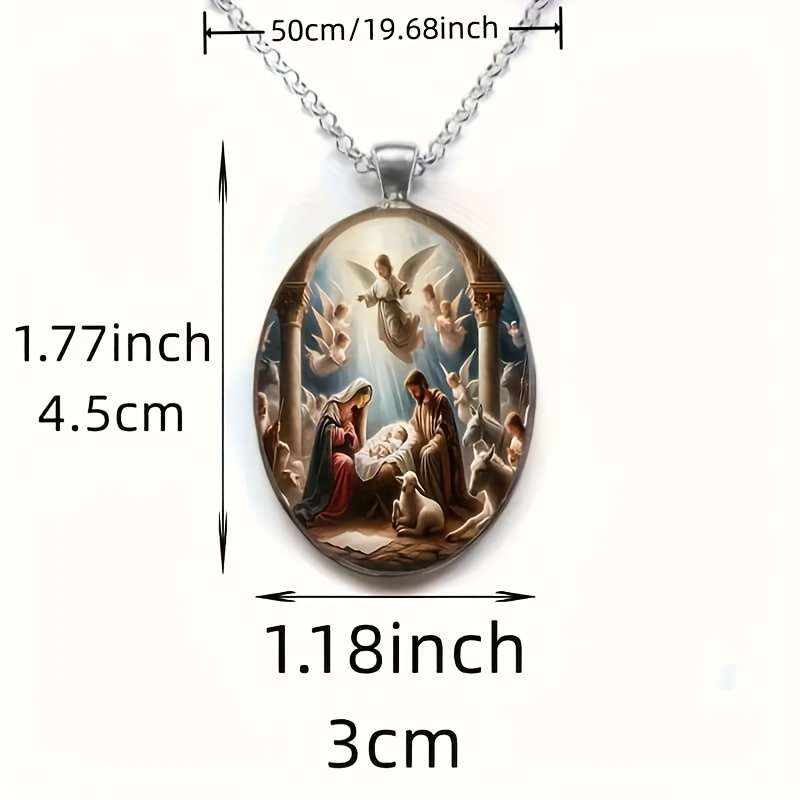 1 Piece Silvery Jesus Theme Pendant