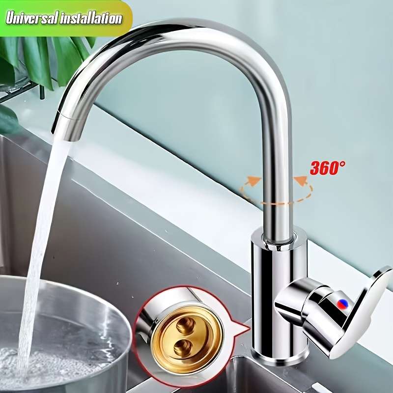 1pc Single Hole Copper Kitchen Faucet Kitchen Faucet Sink Vegetable Washing Basin Stainless Fine