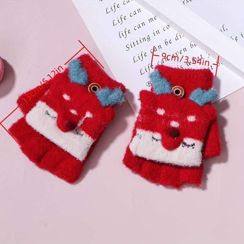 1 Pair Red Warm Gloves