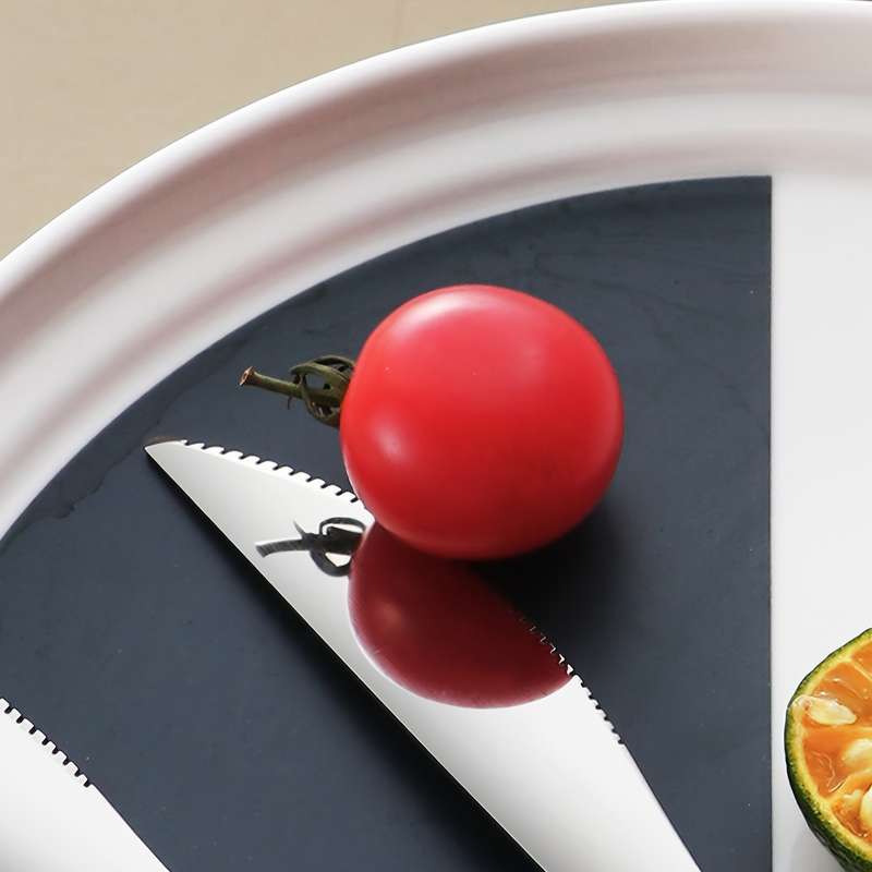 4pcs Stainless Steel Cutlery Set with Glossy and Thickened Round Handle Dinner Knife Chopstick