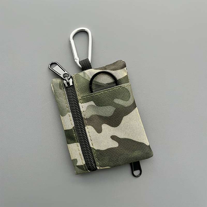 1pc Mini Coin Purse Key Pouch Casual Style Nylon Zipper Sports Storage Bag Polyester Material Sm