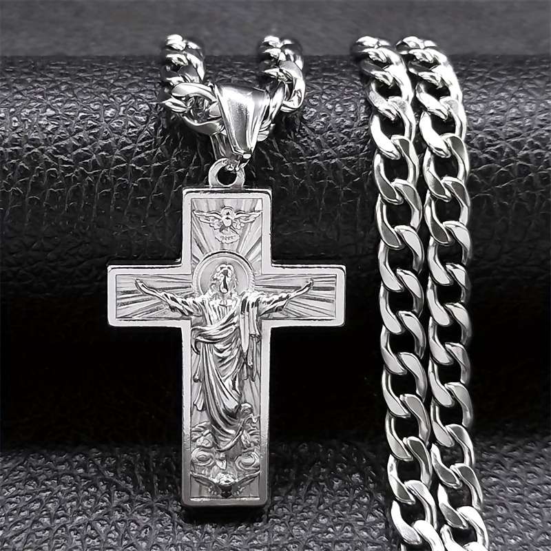 1 Piece Silvery Jesus Theme Pendant