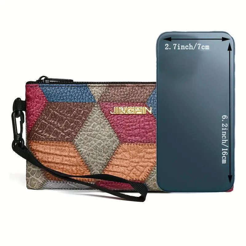 Unisex Ethnic Retro Geometric Square Bag with Adjustable Strap & Zipper Closure