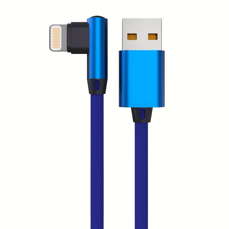 1pc 2.4A 12W Max Fast Charging USB Cable 100cm for iPhone 14 13 12 12Pro 12ProMax 90 Degree USB